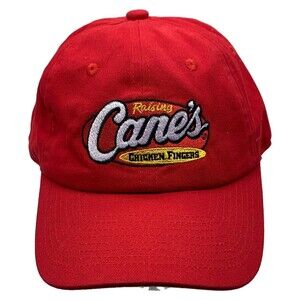 Raising Cane's ONE LOVE Embroidered Red Baseball Cap Hat Adjustable One Size
